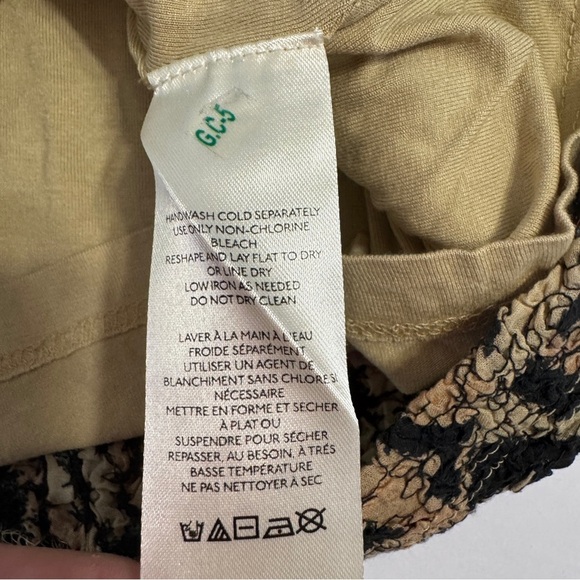 Free People Metallic Leopard Bodycon Mini Dress Gold Black Animal Print Size L - Picture 7 of 10